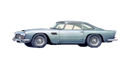 Fototapeta premium Classic blue vintage coupe with sleek design and polished metallic details.