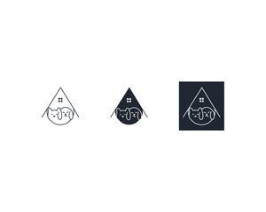 Dog and cat logo design template vector, line of pet logo design suitable for pet shop, store, caffe, business, hotel, veterinary clinic, Domestic animals vector illustration logotype, sign and symbol