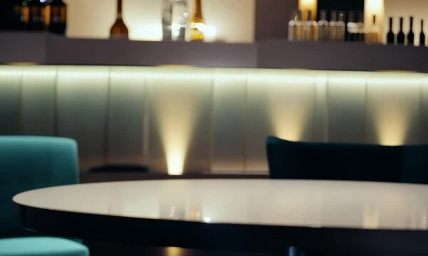 Elegant Bar Interior with Turquoise Chairs