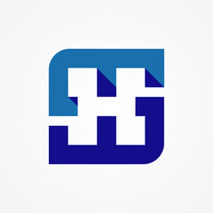 Obraz premium Initial Letter SH or HS Logo. Monogram Letter S with H inside in negative space combination. suitable for brand and companys logo design. vector illustration