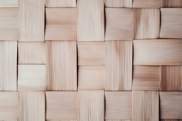 Woven Bamboo Strips Natural Textured Surface Overhead Shot