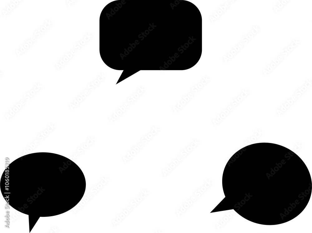 Poster speech bubble icon set. communication vector