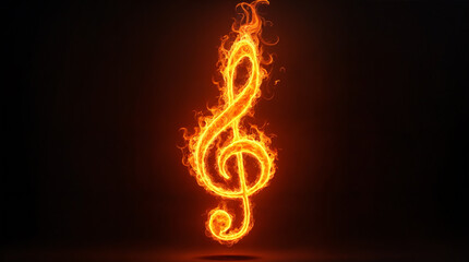 Simbolo della chiave di violino in fiamme