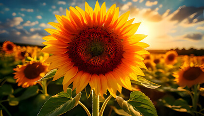 Obraz premium A joyful sunflower that always faces the sun and cheers everyone up.