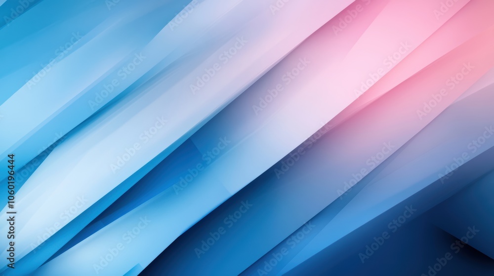 Poster abstract blue and pink gradient background with layered diagonal shapes.