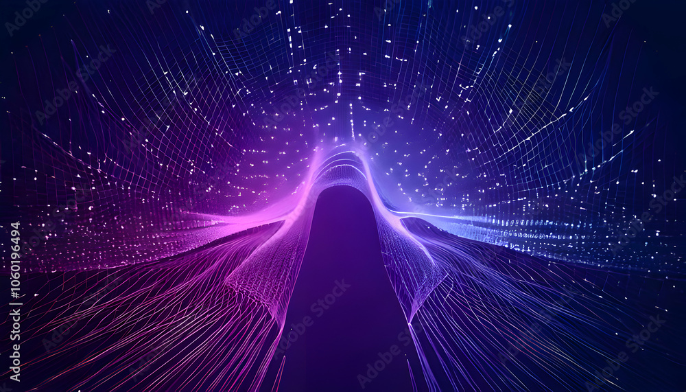 Poster abstract technology background. ideal for neural network, cybersecurity, data stream, databa