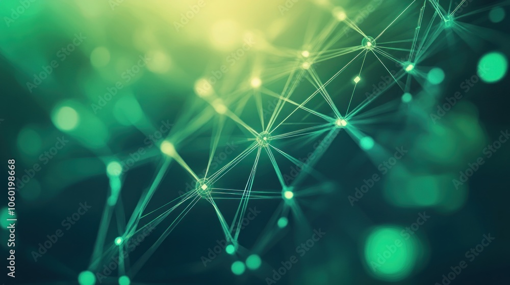 Aufkleber abstract digital network with glowing nodes and connections.
