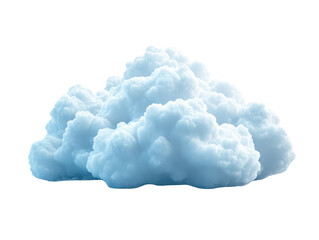 Fluffy cloud formation on a white isolated background.