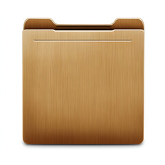 A simple golden folder representing file organization and digital data management in an office setting during daytime