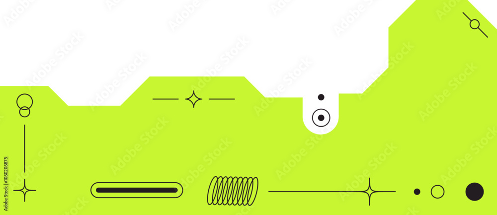 Poster futuristic element. cyberpunk decals. hud interface design vector.