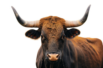 Close up of a bull against background
