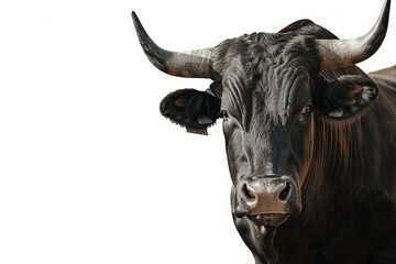 Close up of a bull against background
