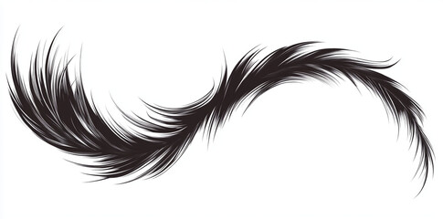 Obraz premium Black ink brush stroke vector illustration showcasing dynamic and flowing design. elegant curves and sharp lines create sense of movement and artistic expression