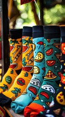 Vibrant Patterned Socks Showcasing a Diverse Array of Playful Eclectic Designs That Celebrate Individual Style and Self Expression Through Fashion  These Whimsical