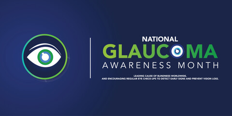 Glaucoma awareness month is observed every year in January, is a group of eye conditions that damage the optic nerve, the health of which is vital for good vision. Vector illustration