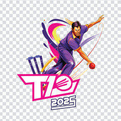  cricket bowling expression T20 vector design