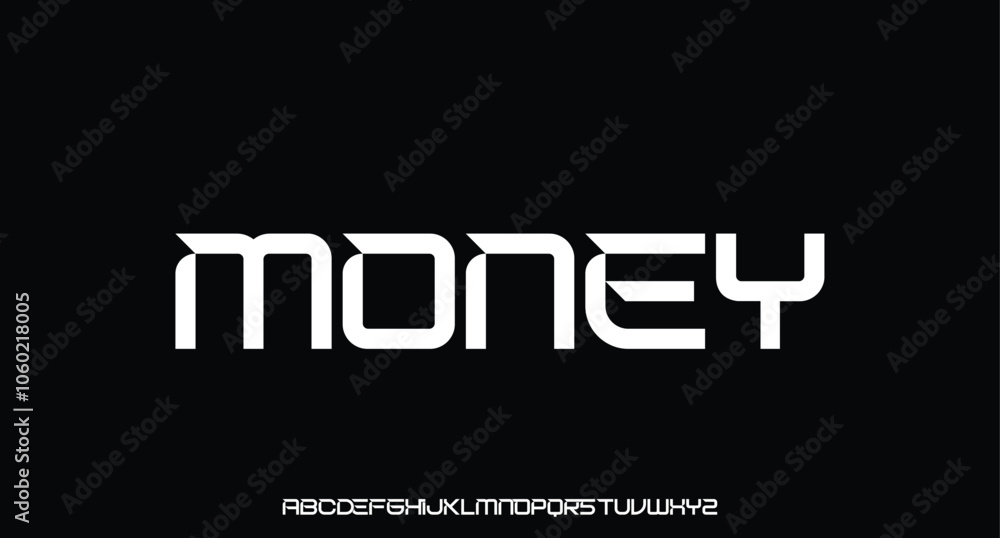 Poster abstract technology science alphabet lowercase font. digital space typography vector illustration de