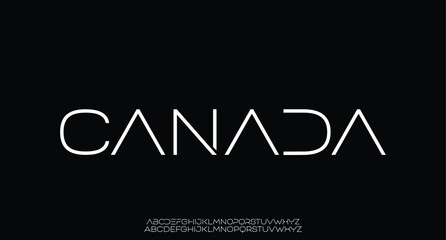 Modern techno font, futuristic line type of english alphabet letters and numbers. Minimal tech typeface vector typography. Future technology digital abc characters font, modern double line symbols
