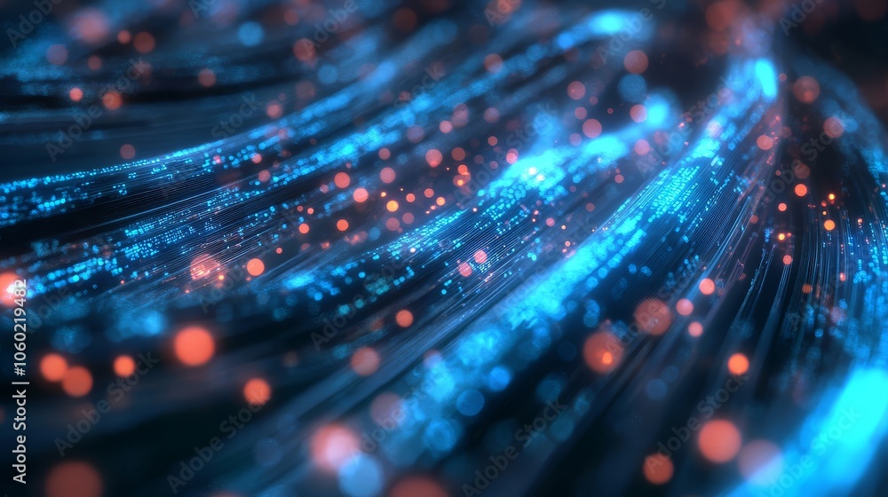 Poster visual representation of data cables radiating with energy.