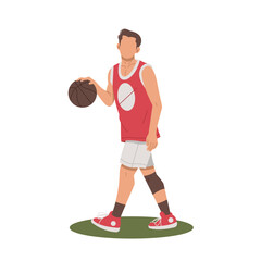 Fototapeta premium man playing basketball flat design illustration