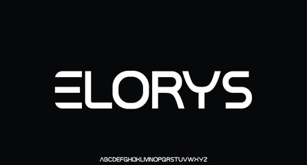 Obraz premium Abstract minimal modern alphabet fonts. Typography urban technology electronic digital music future creative font. vector illustraion 