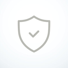 Shield check mark icon. Vector illustration