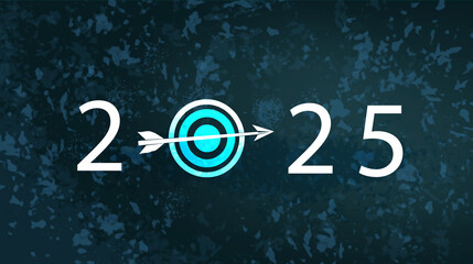 illustration of new year 2025 and with target