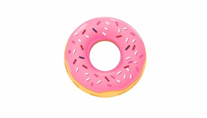 Fototapeta premium Floating Pink Doughnut with Sprinkles