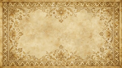 A luxurious parchment texture with intricate patterns and designs, suitable for high-end documents or art projects, calligraphy, art project, silver ink, gold foil