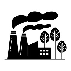 Air Pollution icon Industrial Factory air pollution vector art design