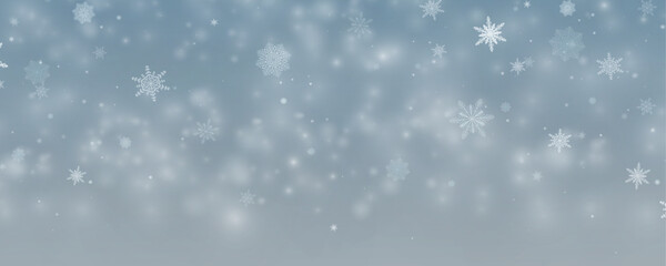 Winter background, snowflakes on a beautiful background, Christmas background for cards, snowfall. Snowy nature landscape, winter dust png.