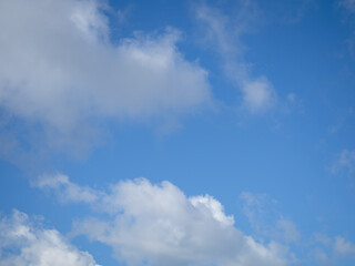 Obraz premium 夏の空。夏雲。積乱雲。青空。鮮やかな青空。もくもくとした雲。