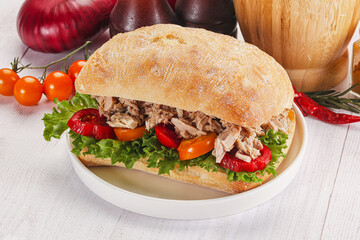Ciabatta with canned tuna sandwich