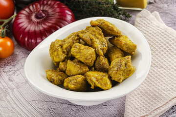 Indian cuisine curry chicken fillet