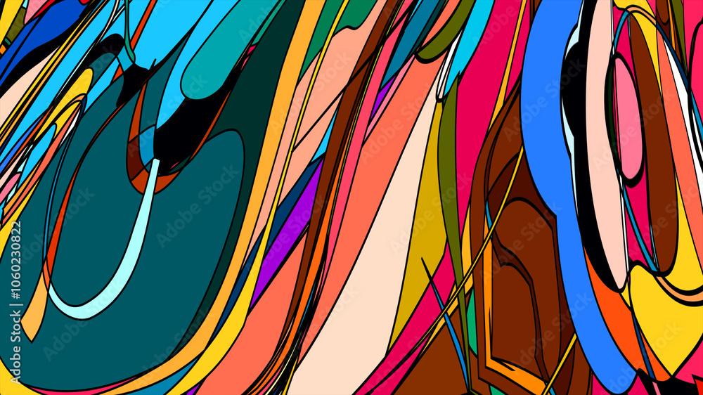 Poster psychedelic fluid patterns: abstract summer background for creative projects