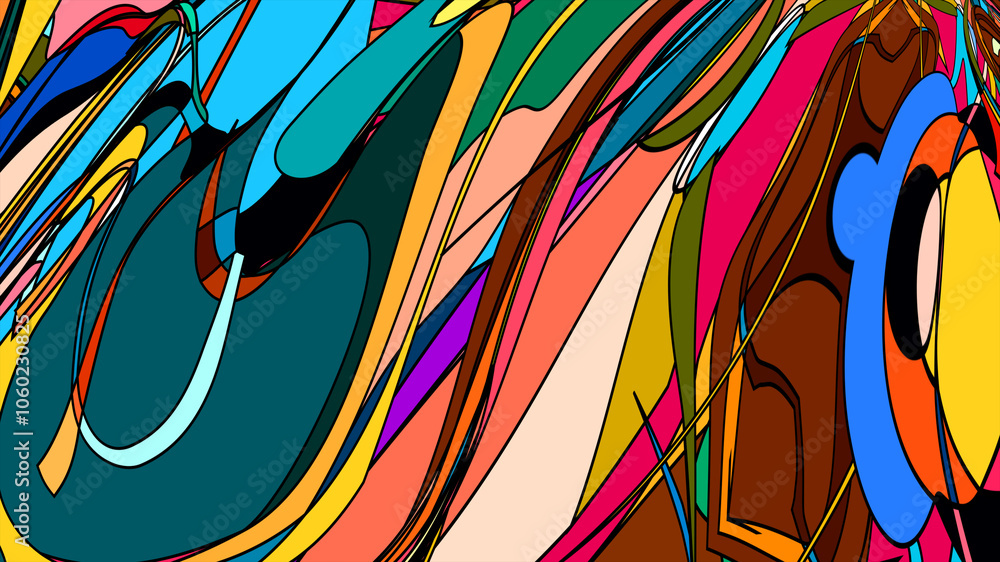 Poster psychedelic fluid patterns: abstract summer background for creative projects