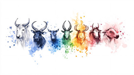 Naklejka premium A serene and modern interpretation of the zodiac signs.