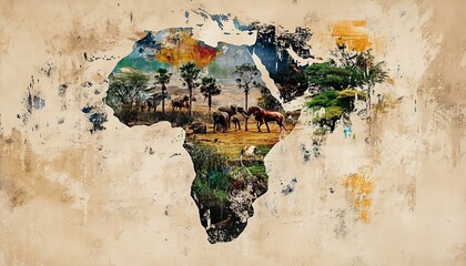 African Wildlife Inside Map.