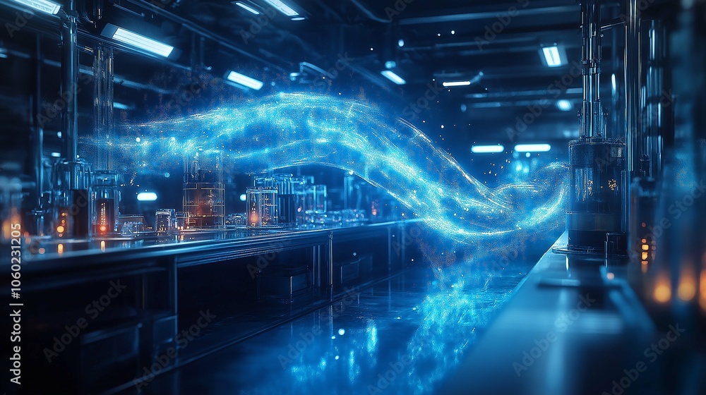Poster enchanting flow of light in a futuristic setting