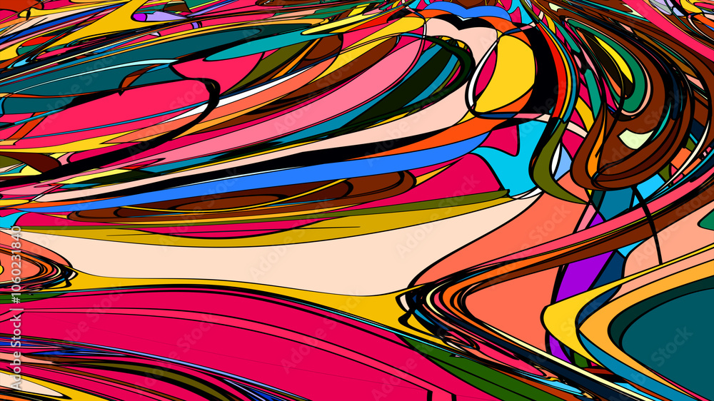 Poster psychedelic fluid patterns: abstract summer background for creative projects