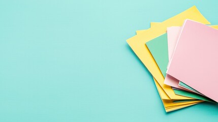 Colorful paper stacks inspire creative ideas for art and design projects in bright environments