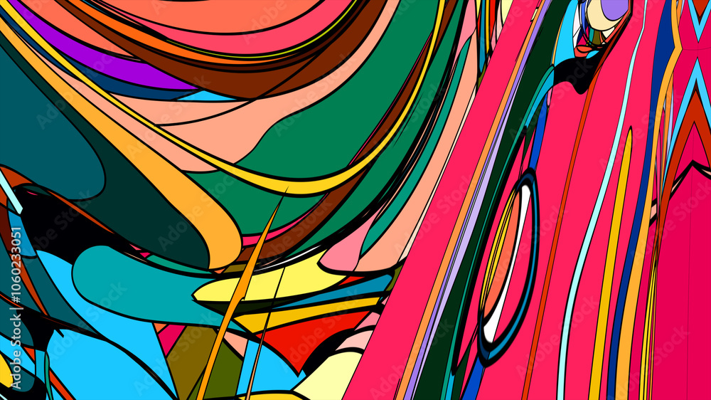 Aufkleber psychedelic fluid patterns: abstract summer background for creative projects