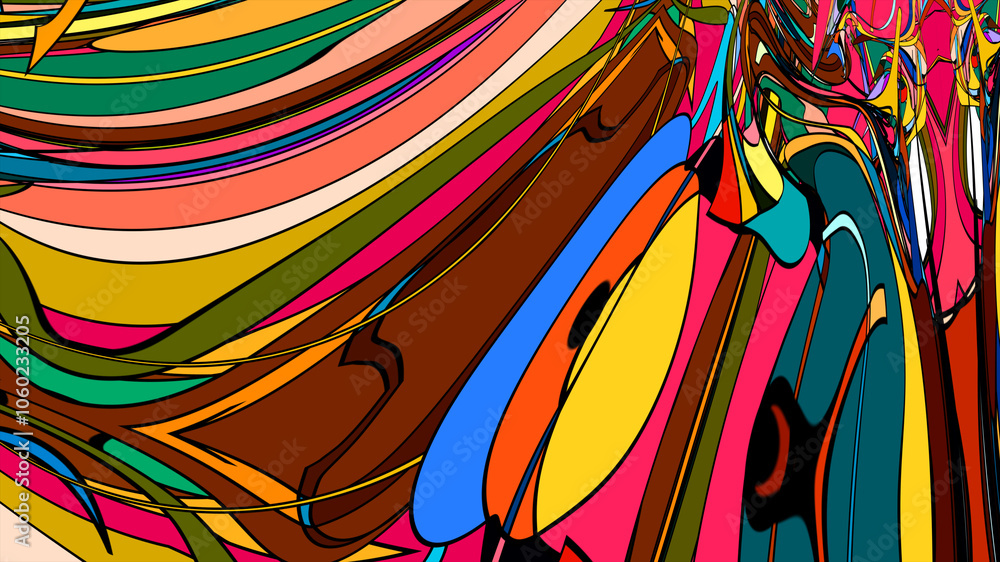 Aufkleber psychedelic fluid patterns: abstract summer background for creative projects