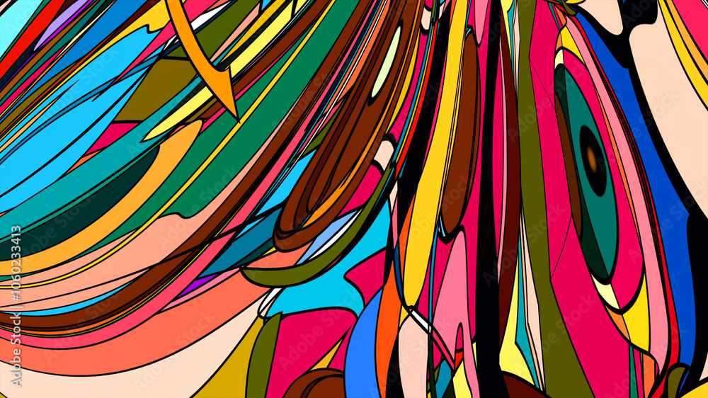 Aufkleber psychedelic fluid patterns: abstract summer background for creative projects