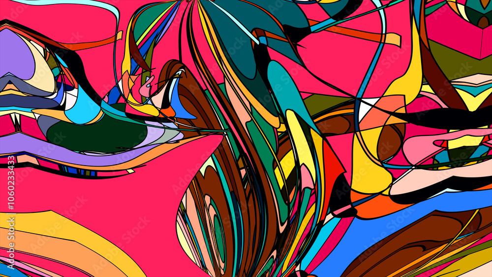 Aufkleber psychedelic fluid patterns: abstract summer background for creative projects
