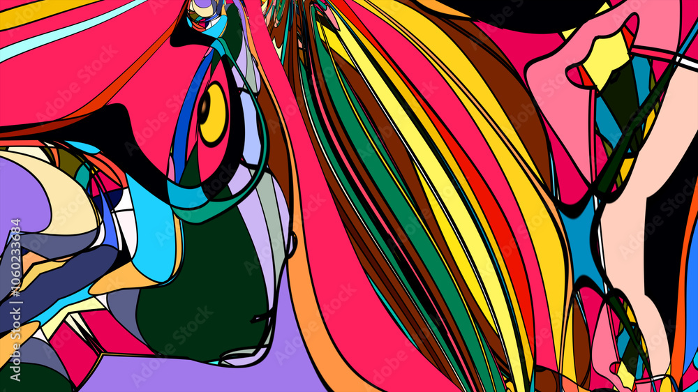Aufkleber psychedelic fluid patterns: abstract summer background for creative projects