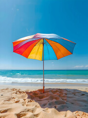 Beach Umbrella - 3D rendering of a beach umbrella