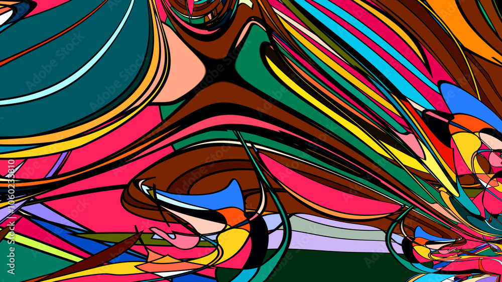 Aufkleber psychedelic fluid patterns: abstract summer background for creative projects