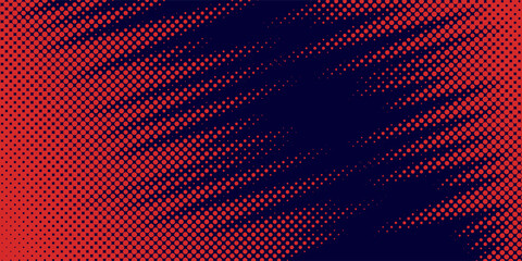 Obraz premium Red Halftone On Dark Blue Background