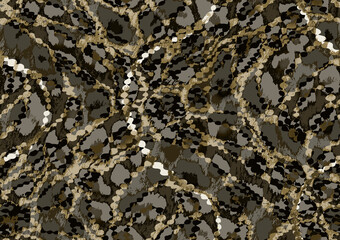 Seamless Endless Hand Painting Watercolor Abstract leopard Animal Skin Geometric Print Pattern Colorful Tie Dye Background
